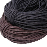 3/4/5/6mm Brown Braided PU Leather Cord for DIY Jewelry Making