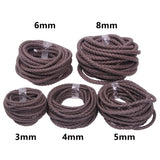 3/4/5/6mm Brown Braided PU Leather Cord for DIY Jewelry Making