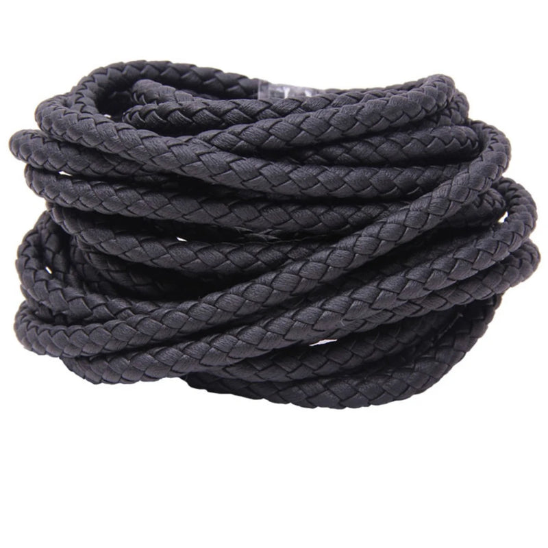 3/4/5/6mm Brown Braided PU Leather Cord for DIY Jewelry Making