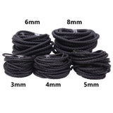 3/4/5/6mm Brown Braided PU Leather Cord for DIY Jewelry Making