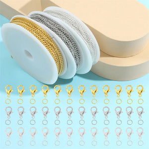 5m Iron Bulk Link Chain with Jump Rings Lobster Clasps Necklace Chains