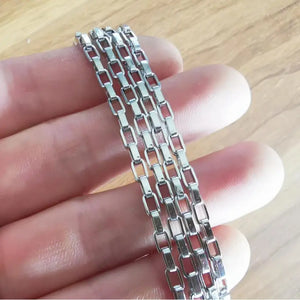 Bulk 5m 3MM Box Chain Stainless Steel for Jewelry Making