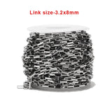 5m Stainless Steel Open Hollow Venetian Box Chain 3.2x8mm