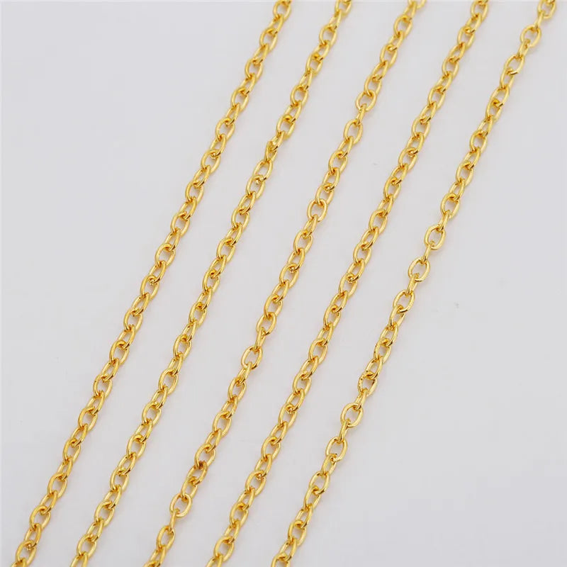 5m Iron Open Link Chains Diy Bulk Lot Kc Metal Chain Lot Necklace Findings