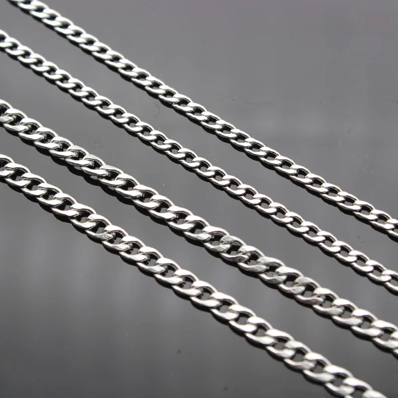 5meters Stainless Steel Bulk Chain Silver Men's Link Chain Necklaces