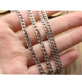5meters Stainless Steel Bulk Chain Silver Men's Link Chain Necklaces
