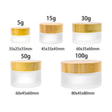 Frosted Bamboo Wood Cap Cream Bottle 6Pcs Set