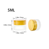 Frosted Bamboo Wood Cap Cream Bottle 6Pcs Set
