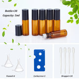 5ml Amber Essential Oil Glass Bottle with Roller Ball