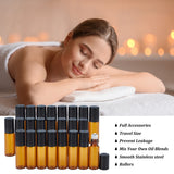 5ml Amber Essential Oil Glass Bottle with Roller Ball