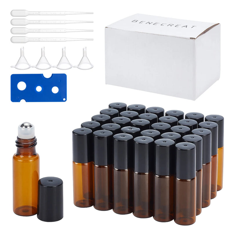 5ml Amber Essential Oil Glass Bottle with Roller Ball
