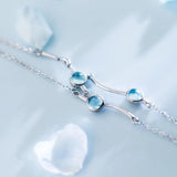 925 Sterling Silver Dolphin & Round Aurora Chain Bracelet