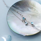 925 Sterling Silver Dolphin & Round Aurora Chain Bracelet