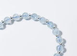 925 Silver Shell Pearl & Aquamarine Anklet Bracelet