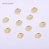18K Plating Brass Flower Bead Caps 5mm 6mm 8mm, DIY Jewelry Making Accessories