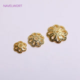 18K Plating Brass Flower Bead Caps 5mm 6mm 8mm, DIY Jewelry Making Accessories