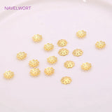 18K Plating Brass Flower Bead Caps 5mm 6mm 8mm, DIY Jewelry Making Accessories