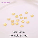 18K Plating Brass Flower Bead Caps 5mm 6mm 8mm, DIY Jewelry Making Accessories