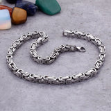 Stainless Steel Byzantine Chain Necklace Bracelet Men's Jewelry
