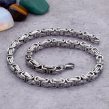 Stainless Steel Byzantine Chain Necklace Bracelet Men's Jewelry