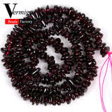 Natural Stone Garnet Chips Beads For Jewelry Making 15inches