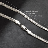 925 Silver Plated Unisex Flat Snake Link Chain Necklace Lobster Clasp