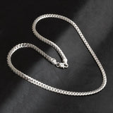 925 Silver Plated Unisex Flat Snake Link Chain Necklace Lobster Clasp