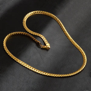 925 Silver Plated Unisex Flat Snake Link Chain Necklace Lobster Clasp