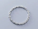 925 Sterling Silver Oval Circle Chain Bracelet Chunky C-S3034