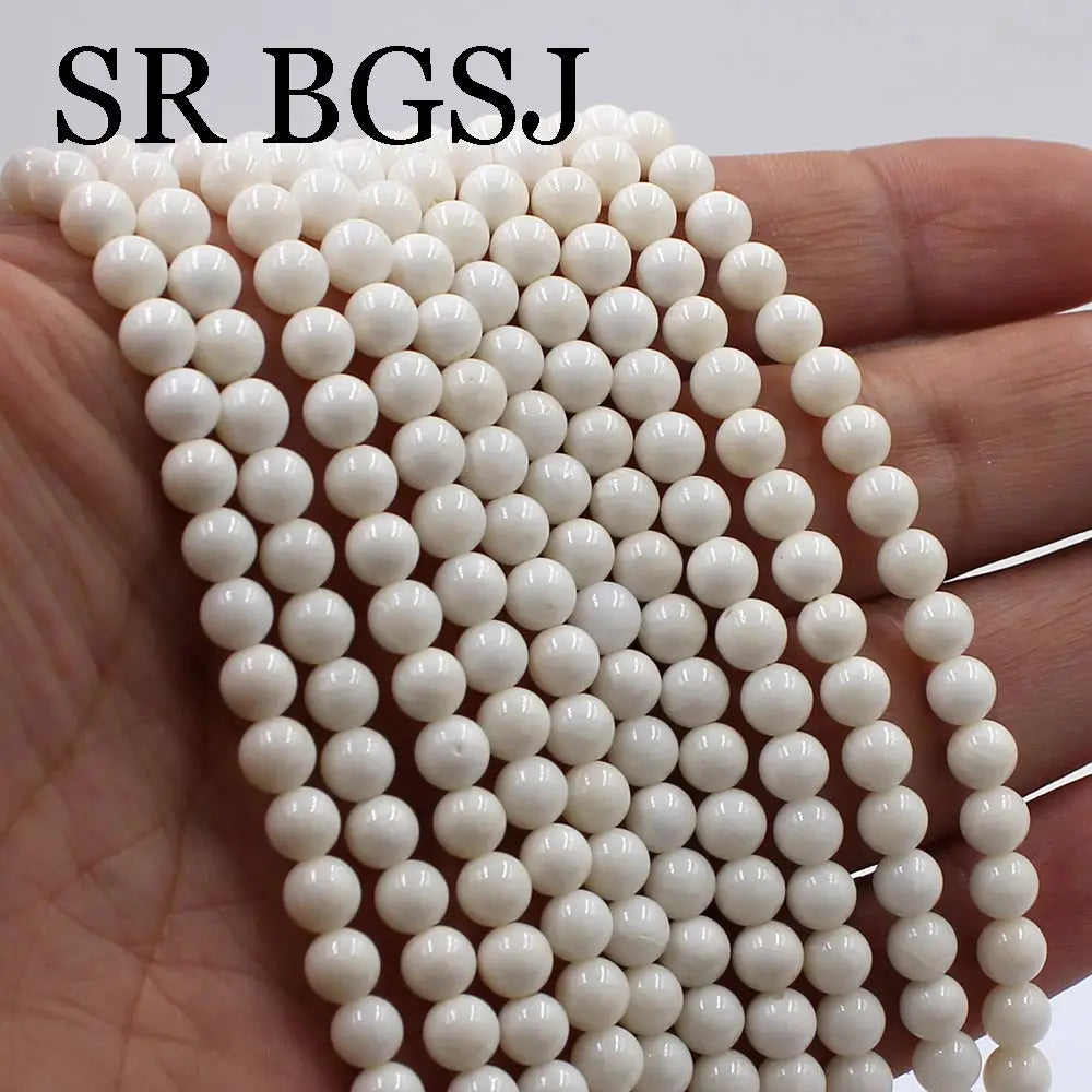 5mm Sea Bamboo Coral Round Stone Beads for Jewelry Making