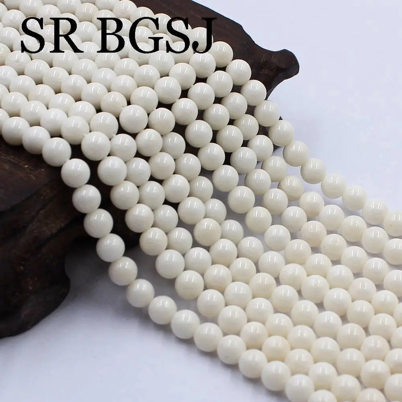 5mm Sea Bamboo Coral Round Stone Beads for Jewelry Making