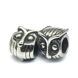 5mm Stainless Steel Bird Beads Owl Spacer Charms for DIY Jewelry