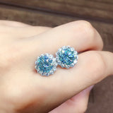 5mm Crystal Stud Earrings Zircon Diamonds Gemstones Jewelry Accessories