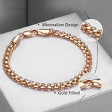 Rose Bismark Link Chain Copper Bracelet 585 5mm GB422