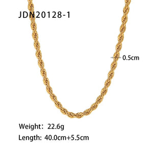 5mm Chunky Twisted Chain Necklace Hip Pop Jewelry