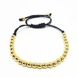 5mm Copper Bead Braided Bracelet Men's Adjustable
