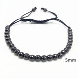 5mm Copper Bead Braided Bracelet Men's Adjustable