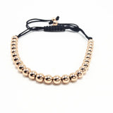 5mm Copper Bead Braided Bracelet Men's Adjustable