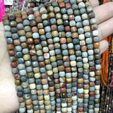 5mm Faceted Ocean Stone Cube Spacer Beads for Jewelry Making DIY