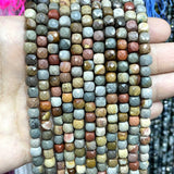 5mm Faceted Ocean Stone Cube Spacer Beads for Jewelry Making DIY