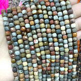 5mm Faceted Ocean Stone Cube Spacer Beads for Jewelry Making DIY
