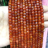 5mm Natural Red Agates Cube Gemstone Beads for Jewelry Making