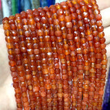 5mm Natural Red Agates Cube Gemstone Beads for Jewelry Making