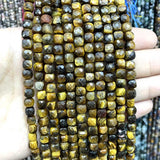 5mm Tiger Eye Stone Cube Beads for Jewelry Making
