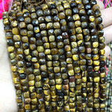 5mm Tiger Eye Stone Cube Beads for Jewelry Making