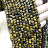 5mm Tiger Eye Stone Cube Beads for Jewelry Making