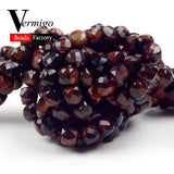5mm Faceted Red Tiger Eye Square Beads for Jewelry Making