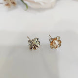 5mm Freshwater Pearl 925 Silver Flower Stud Earrings Daily OL Jewelry