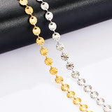 5mm St Steel Link Cable Chain Necklace Round Embossed Choker Women Jewelry