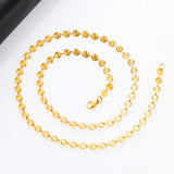 5mm St Steel Link Cable Chain Necklace Round Embossed Choker Women Jewelry
